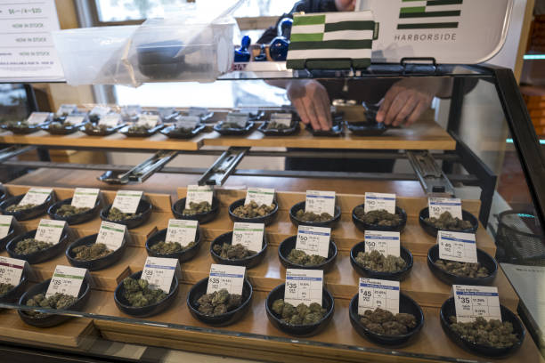 Cannabis dispensary shelf or product display